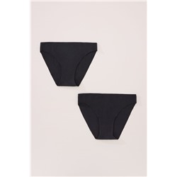Pack 2 braguitas clásicas algodón negro