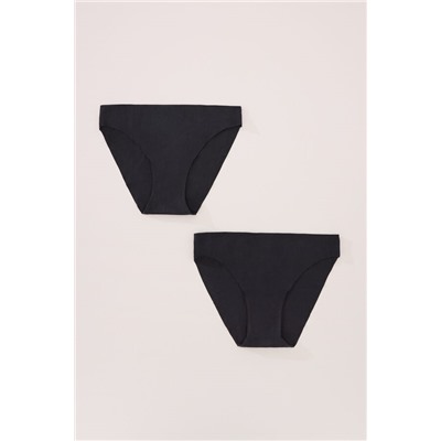 Pack 2 braguitas clásicas algodón negro