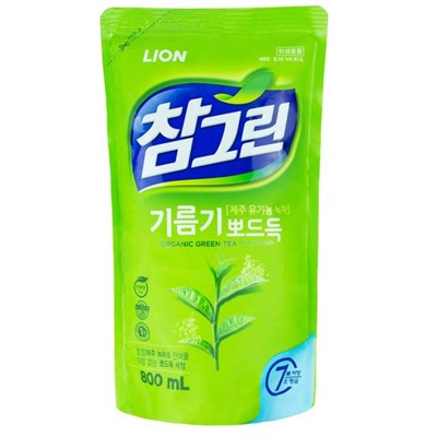 LION CHARMGREEN 800g refill Средство для мытья посуды, овощей и фруктов (зеленый чай) 800г