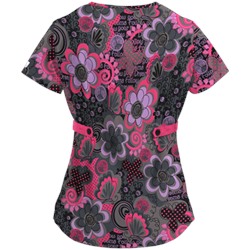 UA Peace And Prosperity Fuchsia Mock Wrap Scrub Top