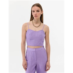 Mor Crop Askılı Bluz