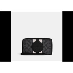 Dempsey Large Phone Wallet In Signature Jacquard With Stripe And Coach Patch