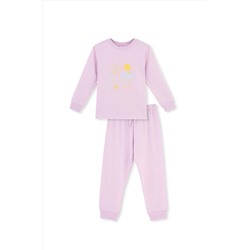 Dagi Lila Baskı Detaylı Uzun Kollu Pijama Takımı 23WG17509TA_353