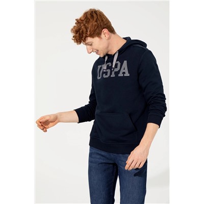Erkek Lacivert Kapüşonlu Basic Sweatshirt