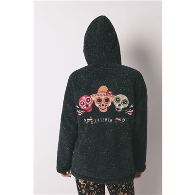Bata corta borreguito negro "Día de muertos"