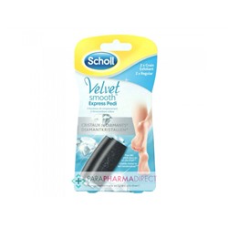 Scholl Velvet Smooth Express Pedi Rouleau Recharge aux Cristaux de Diamants Grain Exfoliant Lot de 2