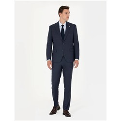 %100 Yün Lacivert Slim Fit Takım Elbise