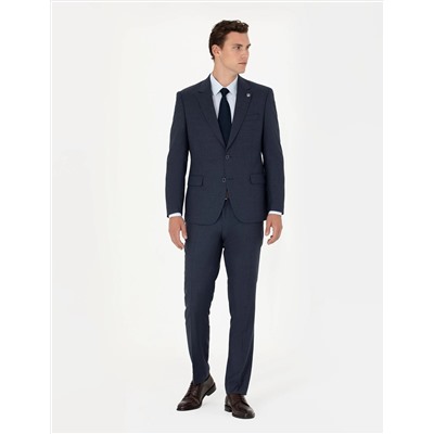 %100 Yün Lacivert Slim Fit Takım Elbise