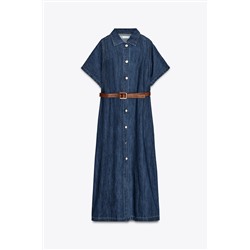 Z1975 DENIM MIDI DRESS WITH BELT