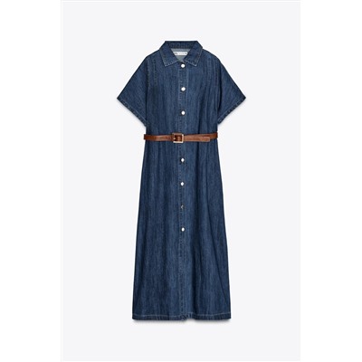 Z1975 DENIM MIDI DRESS WITH BELT