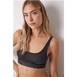 Sujetador top tul plumeti gris