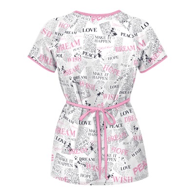 UA News Worthy White Mock Wrap Scrub Top