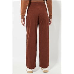 Pantalón de pana cintura alta - Marrón