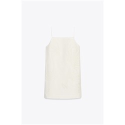 ZW COLLECTION EMBROIDERED LINEN BLEND DRESS