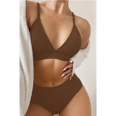 Angelsin, Ayarlanabilir Askılı Üçgen Tasarım Yüksek Bel Bikini Takımı