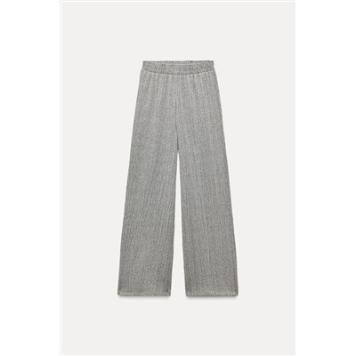 TEXTURED WIDE-LEG TROUSERS