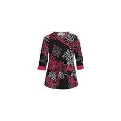 UA Exotica Black Mock Wrap Scrub Top