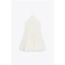 RUFFLED HALTER SHORT DRESS