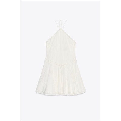 RUFFLED HALTER SHORT DRESS