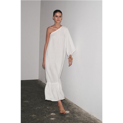 ZW COLLECTION 100% LINEN ASYMMETRIC DRESS