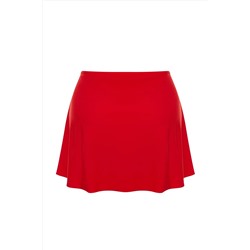Kırmızı Şort Etekli Mini Büyük Beden Bikini Altı TBBSS23CR00015