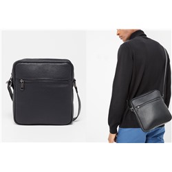 Bandolera de piel Negro