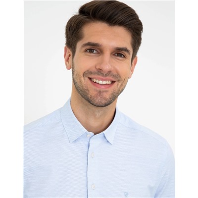 Açık Mavi Slim Fit Uzun Kollu Gömlek