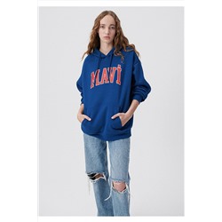 MaviLogo Baskılı Kapüşonlu Lacivert Sweatshirt 1600361-82625