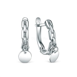 Серьги из серебра родированные - Круги (подвижные элементы) 925 пробы 520-10-450-1р