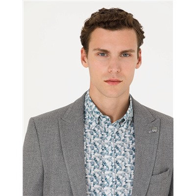 Gri Ekstra Slim Fit Blazer Ceket