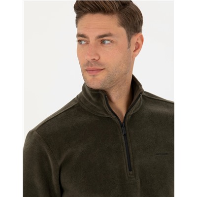 Koyu Haki Regular Fit Sweatshirt