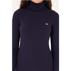 Kadın Mürdüm Balıkçı Yaka Sweatshırt