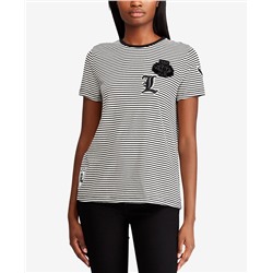 Lauren Ralph Lauren Striped Patch T-Shirt