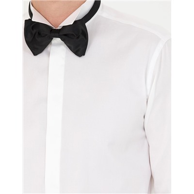 Beyaz Slim Fit Smokin Gömlek