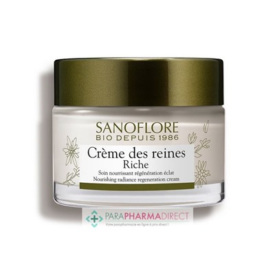 Sanoflore Crème des Reines Riche - Soin Nourrissant Régénération Eclat BIO 50 ml