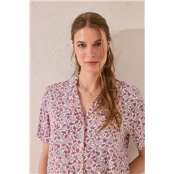 Pijama camisero Capri estampado rosa