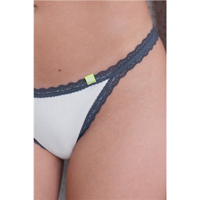 Braga brasileña seamless pointelle blanco