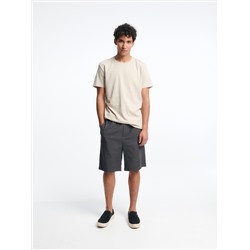 Shorts im Regular-Fit aus Leinenmischung