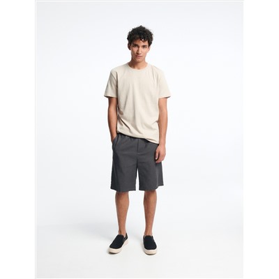 Shorts im Regular-Fit aus Leinenmischung