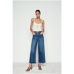 Z1975 WIDE-LEG CROPPED HIGH-WAIST BELTED JEANS