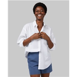 WOMEN'S OVERSIZED COTTON LONG SLEEVE BUTTON-UP