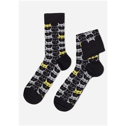 Kurze Herrensocken mit digitalem Batman-Print