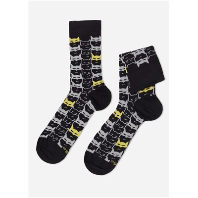 Kurze Herrensocken mit digitalem Batman-Print