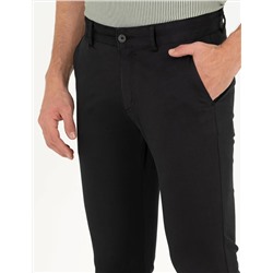 Siyah Slim Fit Kanvas Pantolon