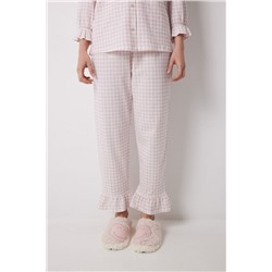 Pijama camisero largo 100% algodón rosa cuadros