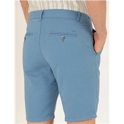 Koyu Mavi Slim Fit Bermuda Şort