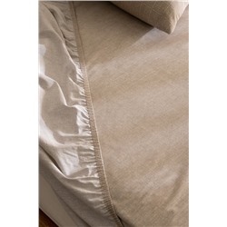 Odette King Size %100 Pamuk Ranforce Lastikli Çarşaf Takımı - Bej