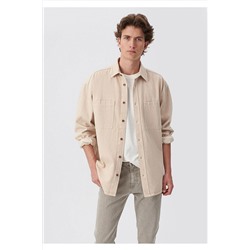 Mavi Stefan Natural Dye Bej Denim Gömlek Oversize / Geniş Kesim 0210230-85918