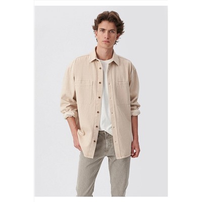 Mavi Stefan Natural Dye Bej Denim Gömlek Oversize / Geniş Kesim 0210230-85918
