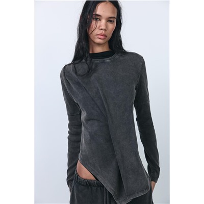 HEAVY COTTON PLEATED T-SHIRT